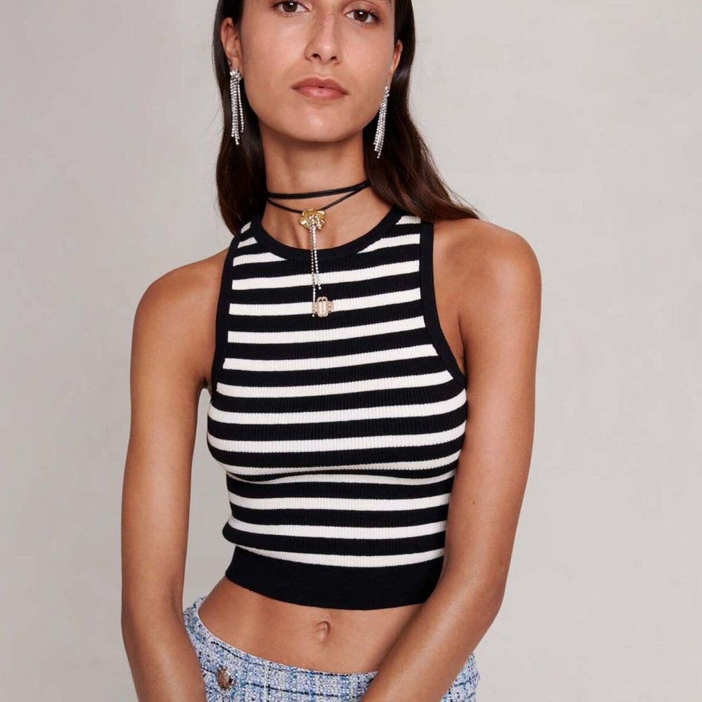 Black and White Striped Tank